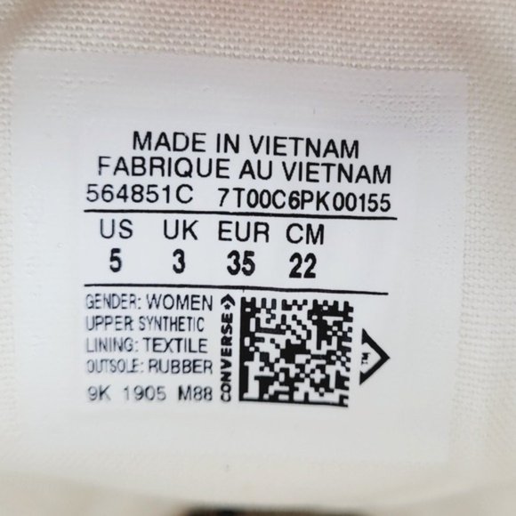 Converse Chuck Taylor All Star Hi Metallic Light Gold Egret Black Women's 5 - Picture 7 of 7